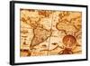 Compass On Old Map-AlexStar-Framed Art Print