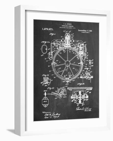 Compass Patent 1918-null-Framed Art Print