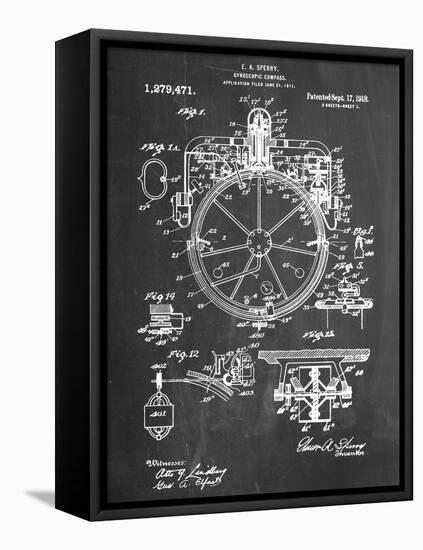 Compass Patent 1918-null-Framed Stretched Canvas