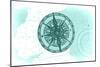 Compass - Teal - Coastal Icon-Lantern Press-Mounted Art Print