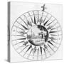 Compass with a Scene of Surveying (Engraving)-English-Stretched Canvas