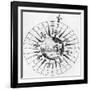 Compass with a Scene of Surveying (Engraving)-English-Framed Giclee Print