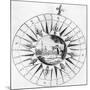 Compass with a Scene of Surveying (Engraving)-English-Mounted Giclee Print