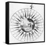 Compass with a Scene of Surveying (Engraving)-English-Framed Stretched Canvas