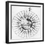 Compass with a Scene of Surveying (Engraving)-English-Framed Giclee Print