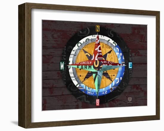 Compass-Design Turnpike-Framed Giclee Print