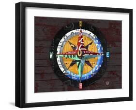 Compass-Design Turnpike-Framed Giclee Print