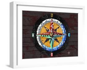 Compass-Design Turnpike-Framed Giclee Print