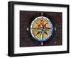 Compass-Design Turnpike-Framed Giclee Print