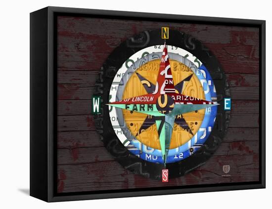 Compass-Design Turnpike-Framed Stretched Canvas