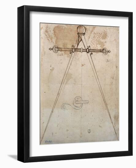 Compasses-calipers with adjustable screw span-Antonio Da Sangallo The Younger-Framed Art Print