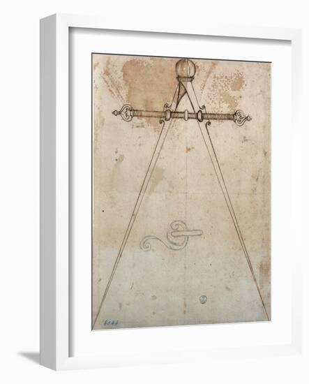 Compasses-calipers with adjustable screw span-Antonio Da Sangallo The Younger-Framed Art Print