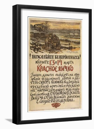 Compassion for the Homeless! Buy the Red Egg on March 13-14, 1915, 1915-Appolinari Mikhaylovich Vasnetsov-Framed Giclee Print