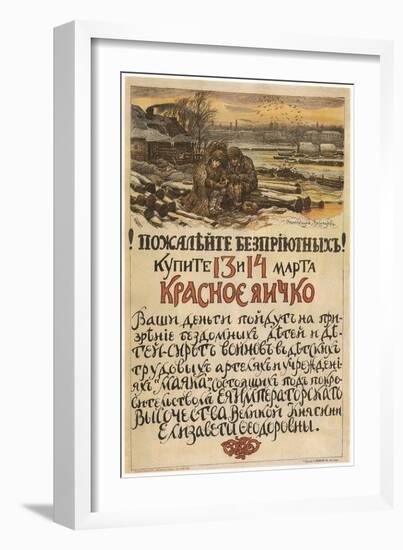 Compassion for the Homeless! Buy the Red Egg on March 13-14, 1915, 1915-Appolinari Mikhaylovich Vasnetsov-Framed Giclee Print