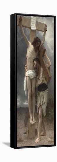 Compassion !-William Adolphe Bouguereau-Framed Stretched Canvas