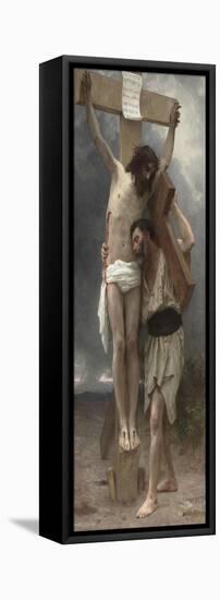 Compassion !-William Adolphe Bouguereau-Framed Stretched Canvas