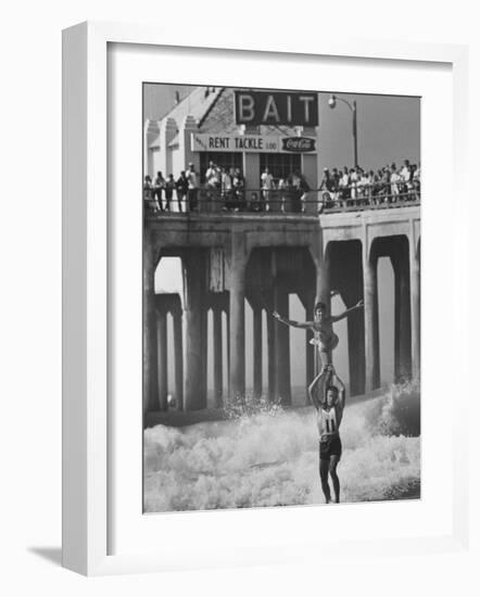 Competition in Tandem Surfing-John Loengard-Framed Photographic Print