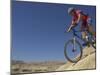 Competitior Riding Downhill in the Mount Sodom International Mountain Bike Race, Israel-Eitan Simanor-Mounted Photographic Print