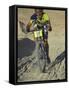 Competitior Riding Uphill on Sandy Track in Mount Sodom International Mountain Bike Race, Israel-Eitan Simanor-Framed Stretched Canvas