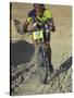 Competitior Riding Uphill on Sandy Track in Mount Sodom International Mountain Bike Race, Israel-Eitan Simanor-Stretched Canvas