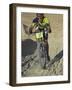 Competitior Riding Uphill on Sandy Track in Mount Sodom International Mountain Bike Race, Israel-Eitan Simanor-Framed Photographic Print