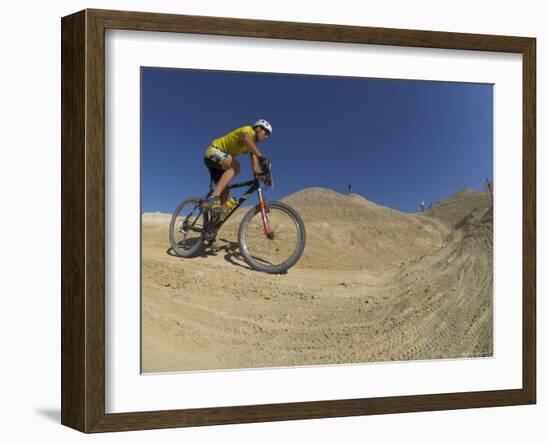 Competitiors in Mount Sodom International Mountain Bike Race, Dead Sea Area, Israel, Middle East-Eitan Simanor-Framed Photographic Print