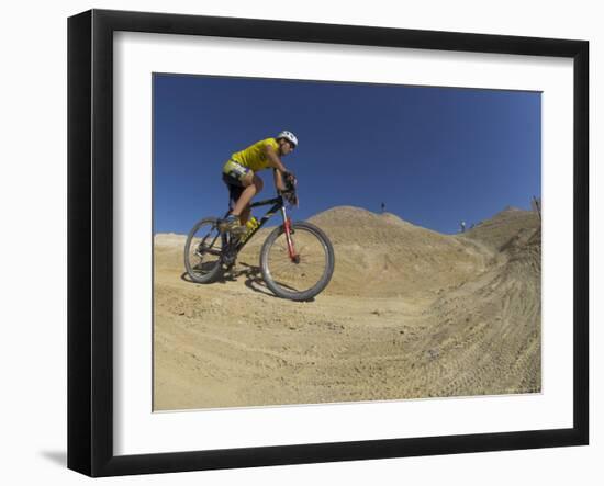 Competitiors in Mount Sodom International Mountain Bike Race, Dead Sea Area, Israel, Middle East-Eitan Simanor-Framed Photographic Print