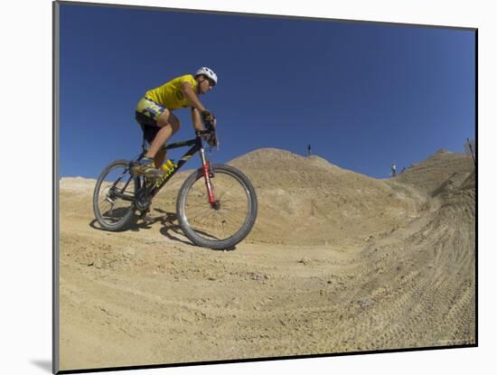 Competitiors in Mount Sodom International Mountain Bike Race, Dead Sea Area, Israel, Middle East-Eitan Simanor-Mounted Photographic Print