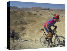 Competitiors in Mount Sodom International Mountain Bike Race, Dead Sea Area, Israel, Middle East-Eitan Simanor-Stretched Canvas