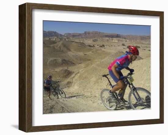 Competitiors in Mount Sodom International Mountain Bike Race, Dead Sea Area, Israel, Middle East-Eitan Simanor-Framed Photographic Print