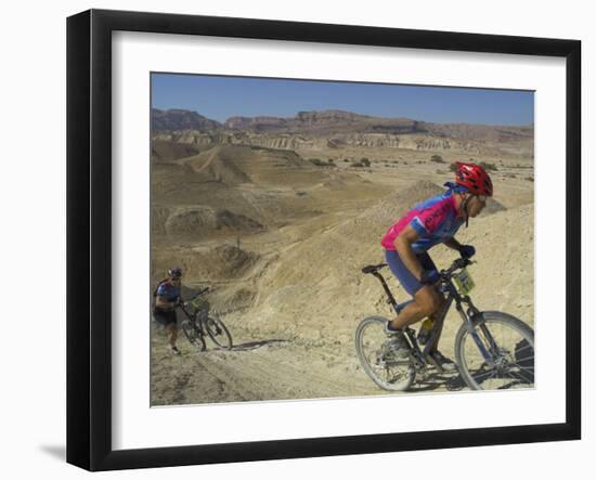 Competitiors in Mount Sodom International Mountain Bike Race, Dead Sea Area, Israel, Middle East-Eitan Simanor-Framed Photographic Print