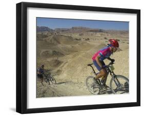 Competitiors in Mount Sodom International Mountain Bike Race, Dead Sea Area, Israel, Middle East-Eitan Simanor-Framed Photographic Print