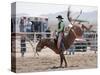 Competitor in the Bronco Riding Event During the Annual Rodeo Held in Socorro, New Mexico, Usa-Luc Novovitch-Stretched Canvas