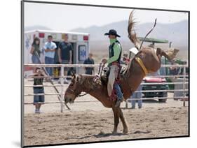 Competitor in the Bronco Riding Event During the Annual Rodeo Held in Socorro, New Mexico, Usa-Luc Novovitch-Mounted Photographic Print
