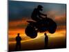 Competitor Jumps with His Quad Bike During a Greek National Race at Hellinikon Old Airport, Athens-null-Mounted Photographic Print