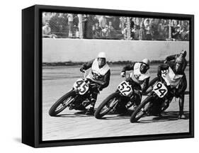 Competitors in a Dirt Track Race, America-null-Framed Stretched Canvas