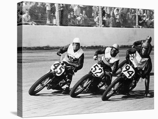 Competitors in a Dirt Track Race, America-null-Stretched Canvas