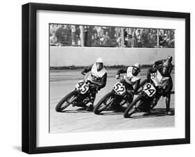 Competitors in a Dirt Track Race, America-null-Framed Photographic Print