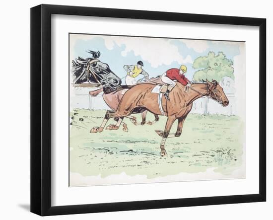 Competitors in a Horse Race-null-Framed Giclee Print