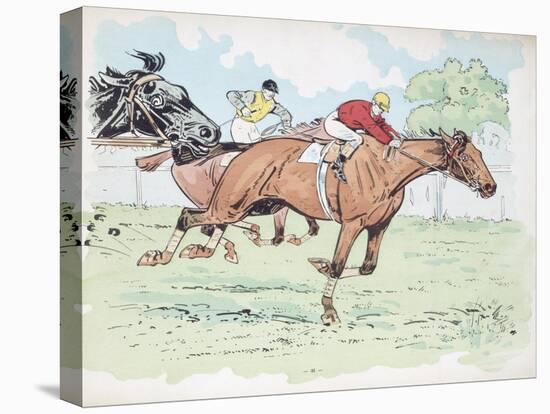 Competitors in a Horse Race-null-Stretched Canvas