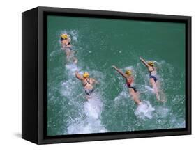 Competitors in the Henley and Grange Swimming Race-Robert Francis-Framed Stretched Canvas