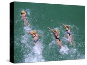 Competitors in the Henley and Grange Swimming Race-Robert Francis-Stretched Canvas