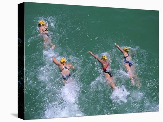 Competitors in the Henley and Grange Swimming Race-Robert Francis-Stretched Canvas