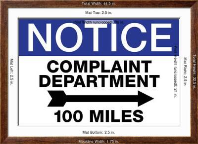 Complaint Department 100 Miles Notice Print Allposters Com