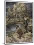 Compleat Angler, Bank-Arthur Rackham-Mounted Art Print