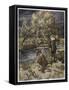 Compleat Angler, Bank-Arthur Rackham-Framed Stretched Canvas