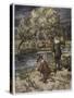 Compleat Angler, Bank-Arthur Rackham-Stretched Canvas