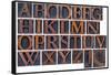 Complete English Alphabet in Vintage Wood Type-PixelsAway-Framed Stretched Canvas