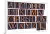 Complete English Alphabet in Vintage Wood Type-PixelsAway-Framed Art Print