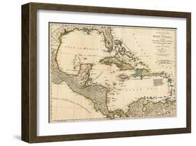 Complete Map of the West Indies, c.1776-Robert Sayer-Framed Art Print